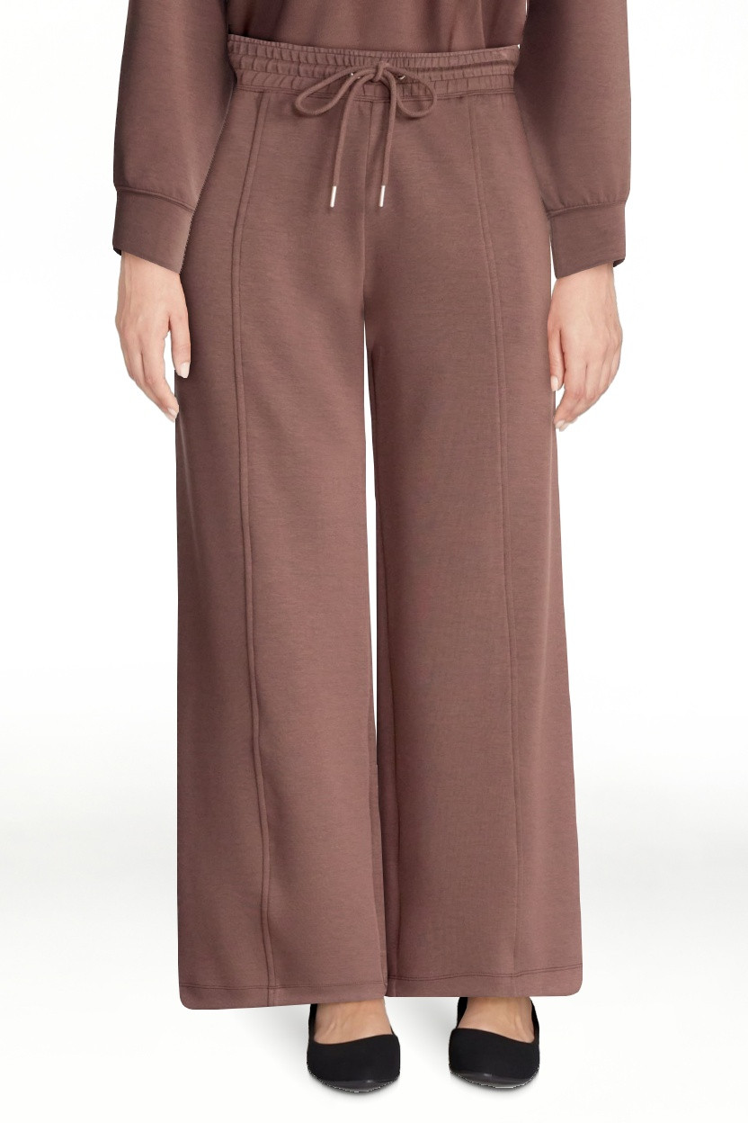Scoop Women's and Women's Plus Scubaknit Wide Leg Tie Waist Seamed Pants, Regular, Short Lengths,... | Walmart (US)