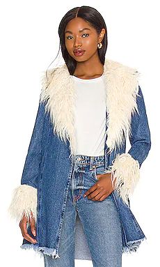 Show Me Your Mumu Penny Lane Faux Fur Coat in Pacific Tide from Revolve.com | Revolve Clothing (Global)