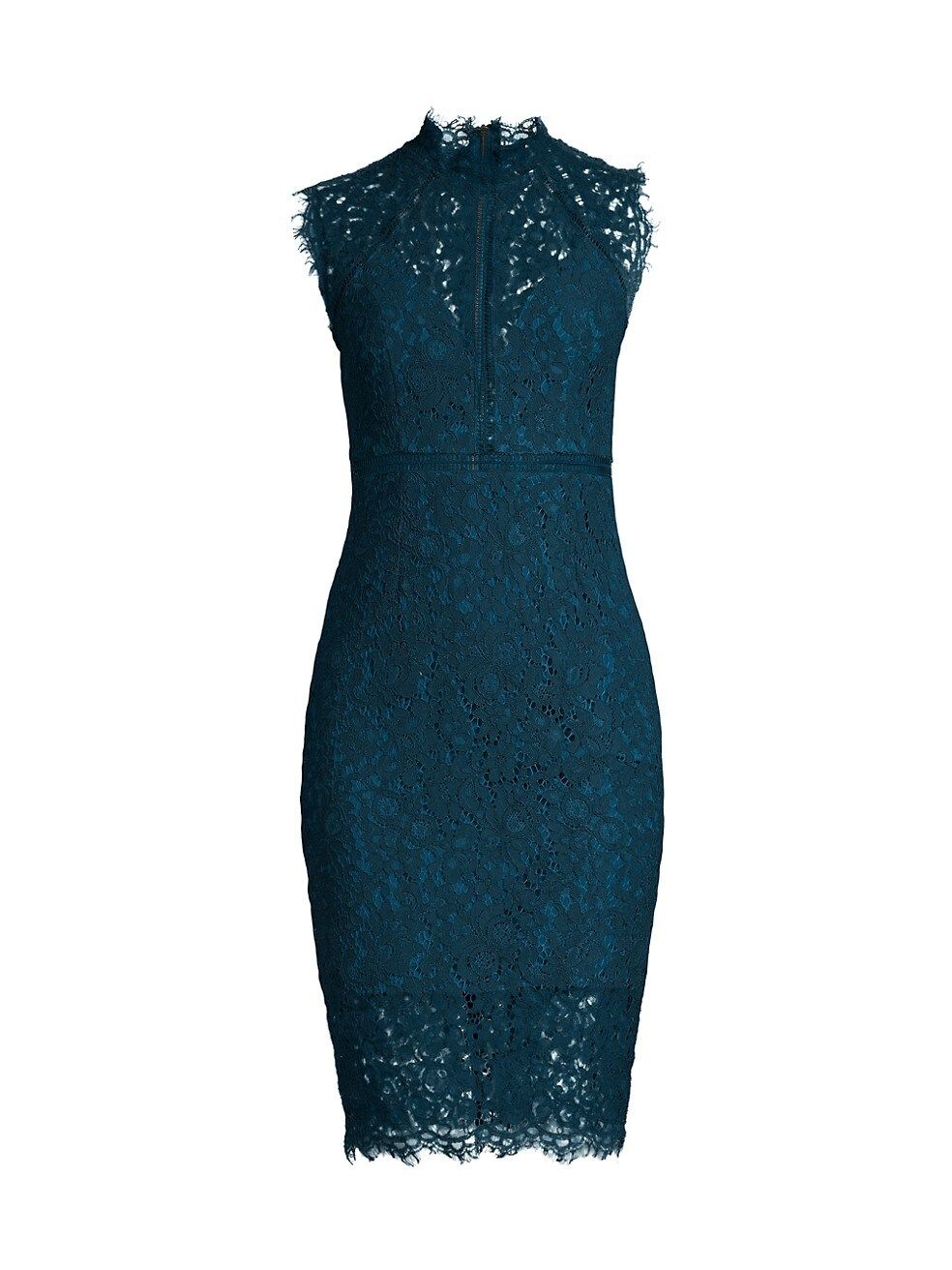 Lace Panel High-Neck Knee-Length Dress | Saks Fifth Avenue