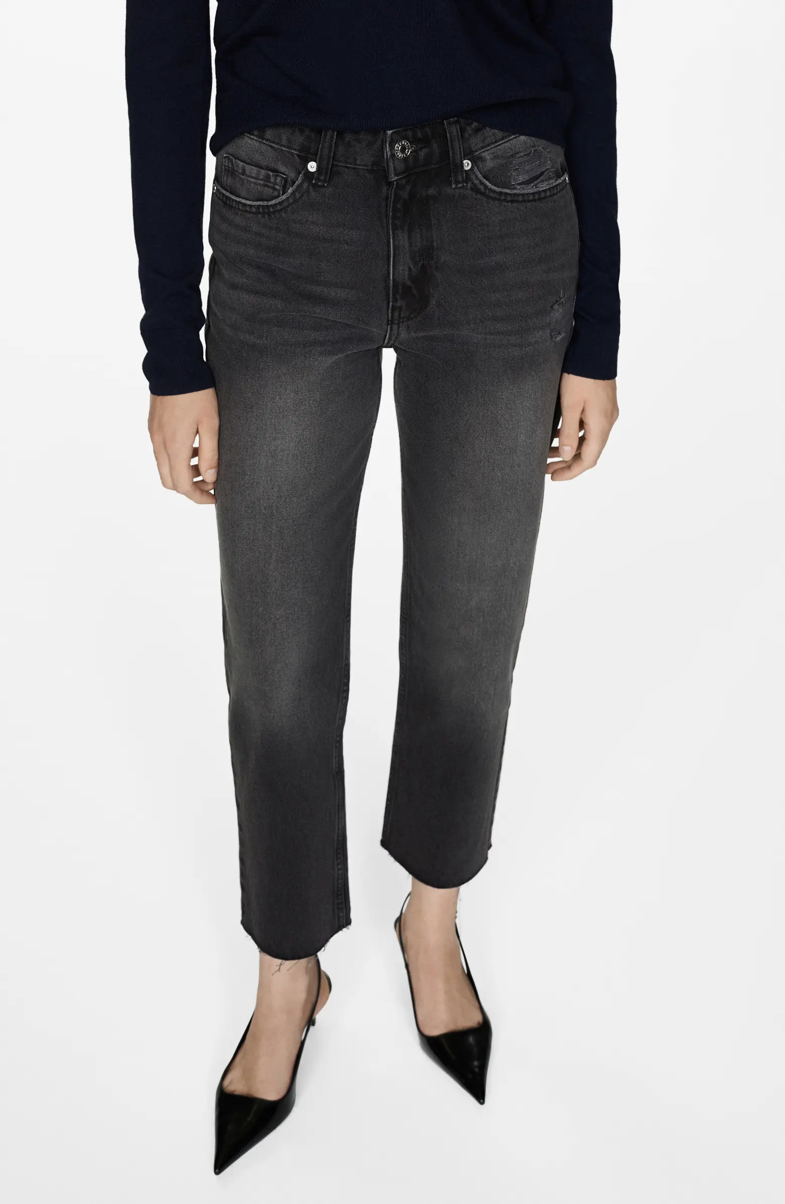 Raw Hem Straight Leg Jeans | Nordstrom