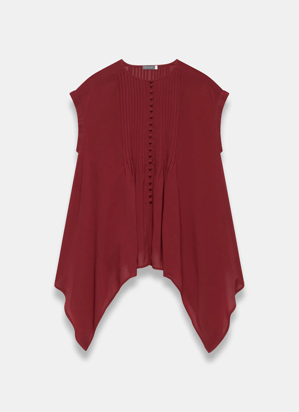 Burgundy Handkerchief Hemline Top | Mint Velvet