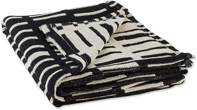 DII Urban Geometric Collection Cotton Throw Blanket, 50x60, Black | Amazon (US)