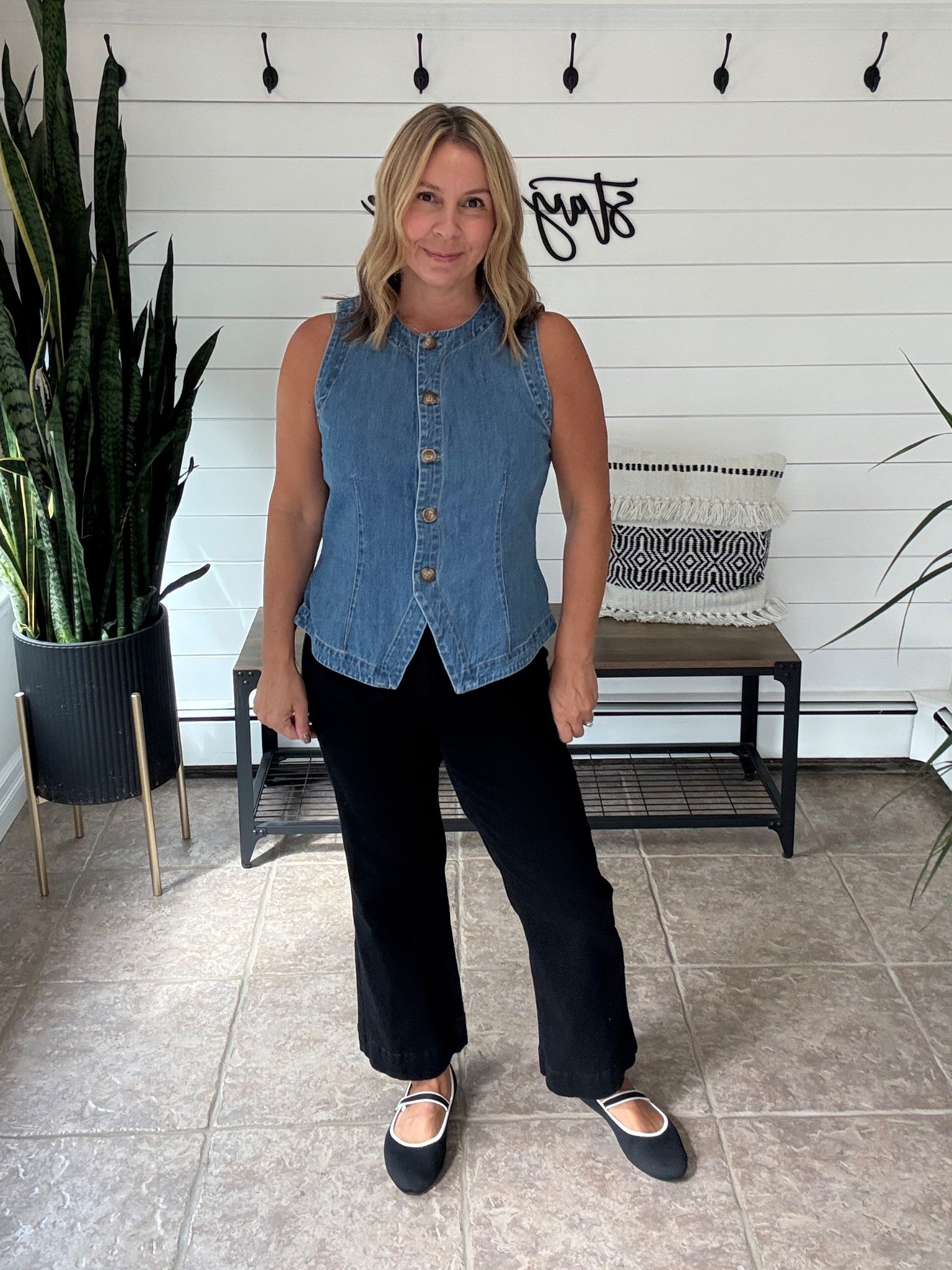 Spring outfit ideas I’m wearing a medium in the jeans and large in the vest. Business casual outfit, work outfit

#LTKPetite #LTKSeasonal #LTKOver40