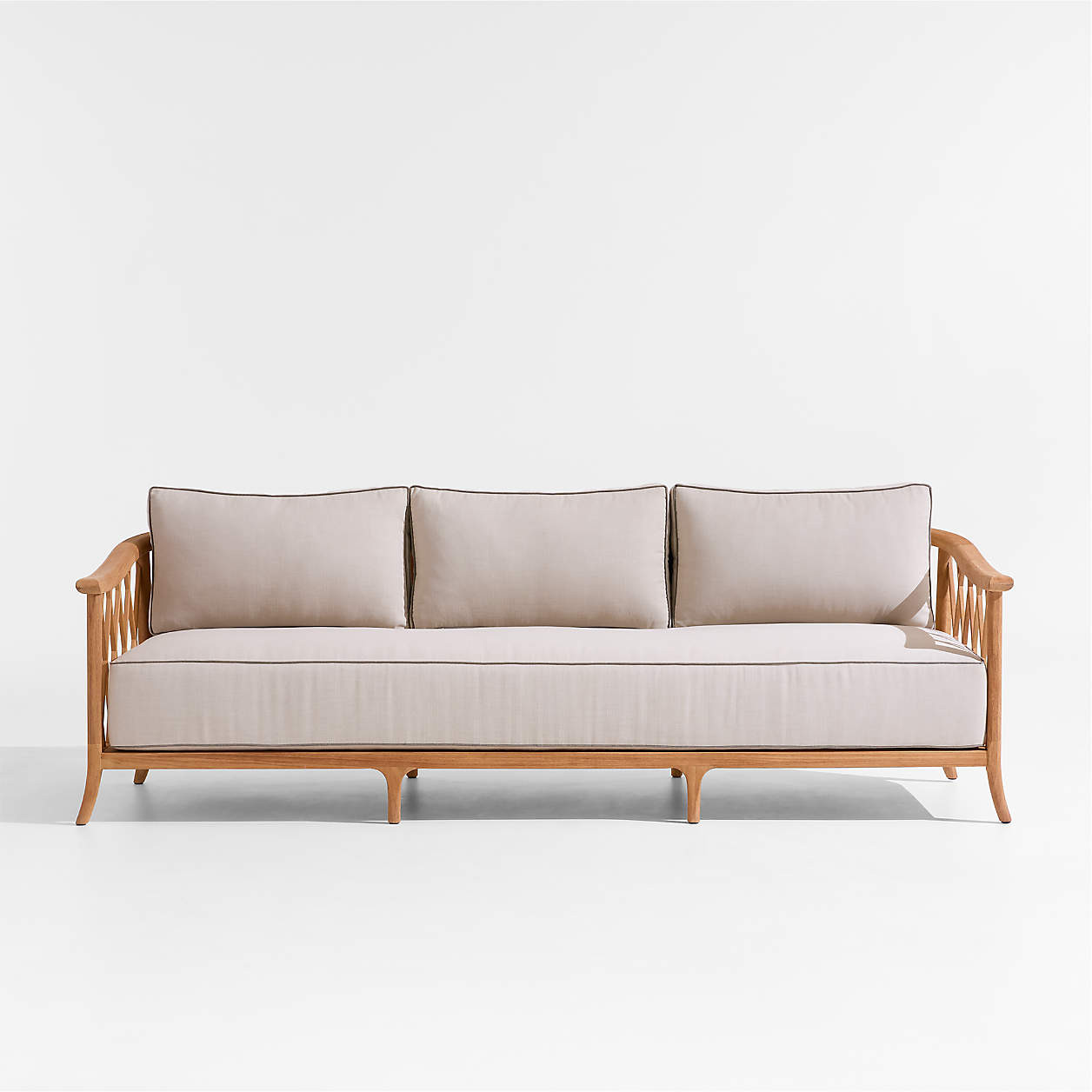 The Hartford 90" Wood Outdoor Sofa by Jake Arnold + Reviews | Crate & Barrel | Crate & Barrel