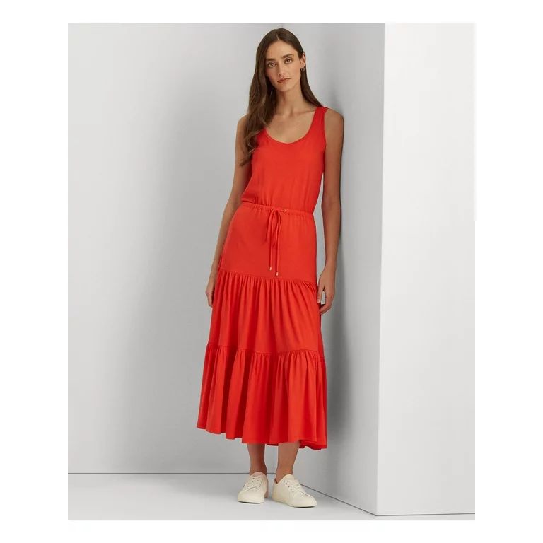 LAUREN RALPH LAUREN Womens Red Sleeveless Scoop Neck Maxi Fit + Flare Dress 6 - Walmart.com | Walmart (US)