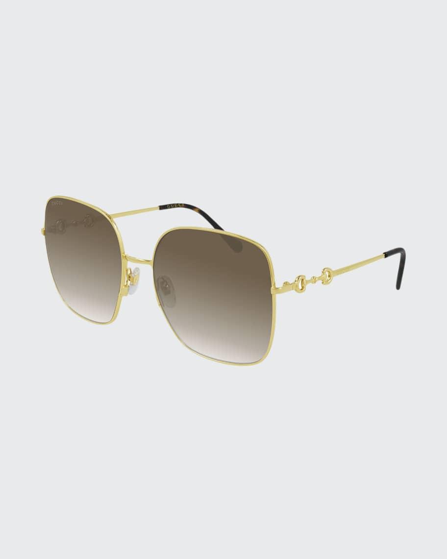 Gucci Oversized Square Metal Sunglasses | Neiman Marcus