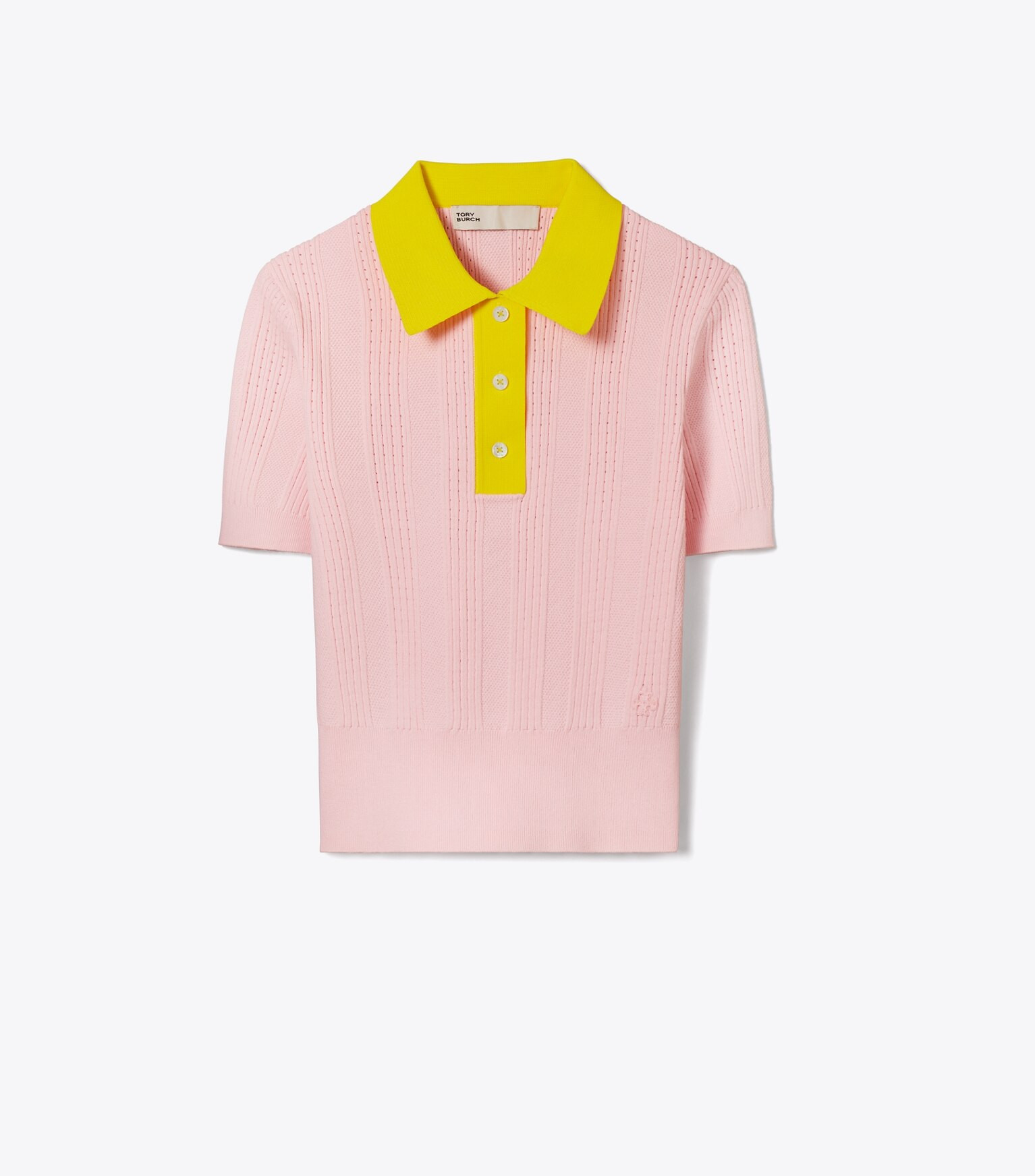 COTTON POINTELLE POLO SWEATER | Tory Burch (US)