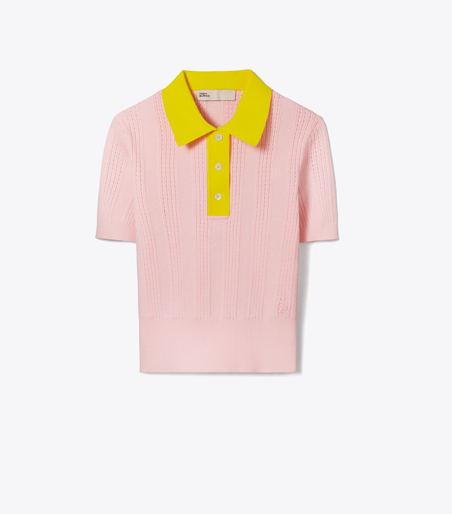 COTTON POINTELLE POLO SWEATER | Tory Burch (US)