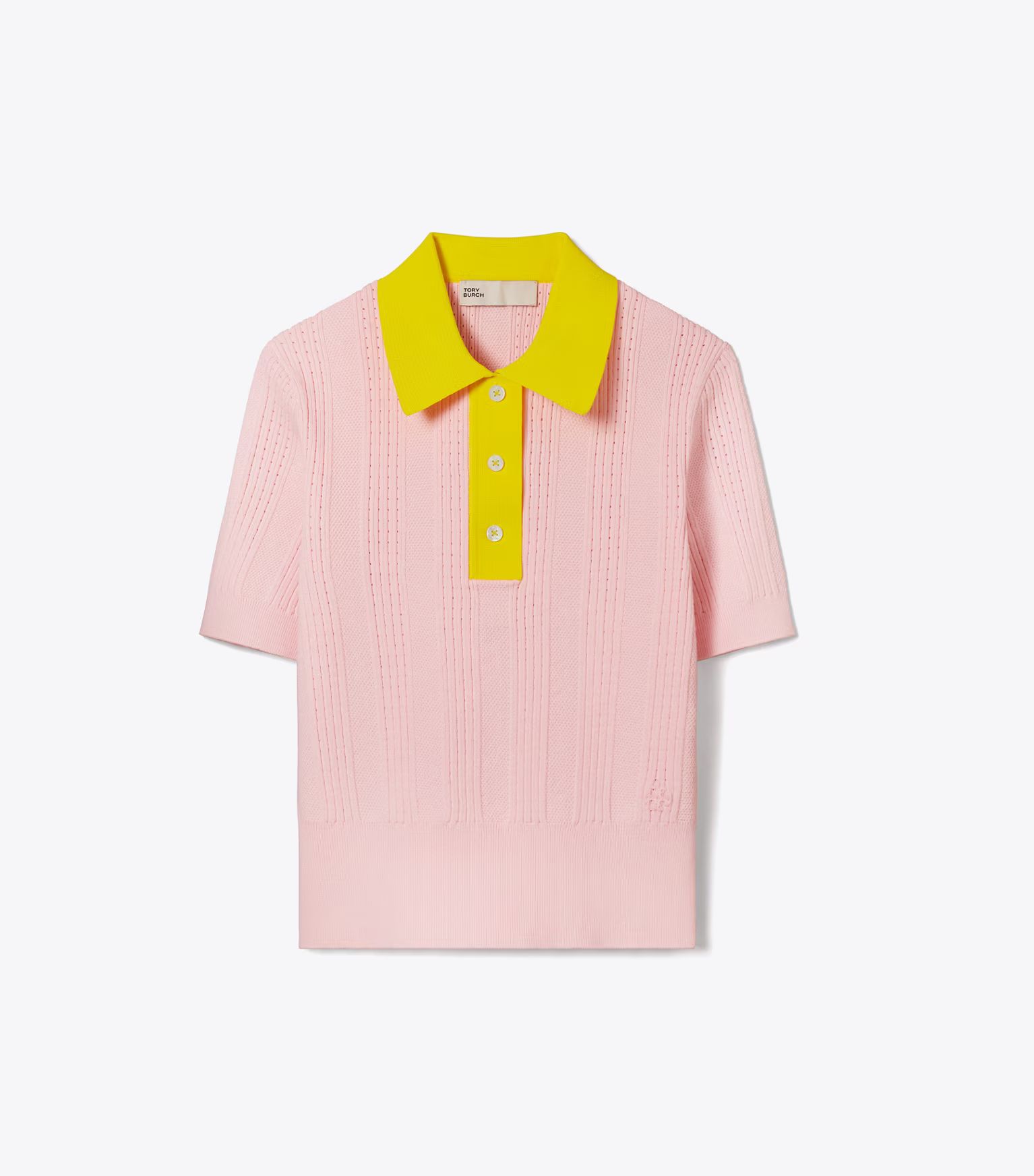 COTTON POINTELLE POLO SWEATER | Tory Burch (US)