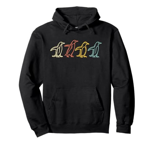 Retro Penguin Line Art Vintage Colorful Outline Pullover Hoodie | Amazon (US)