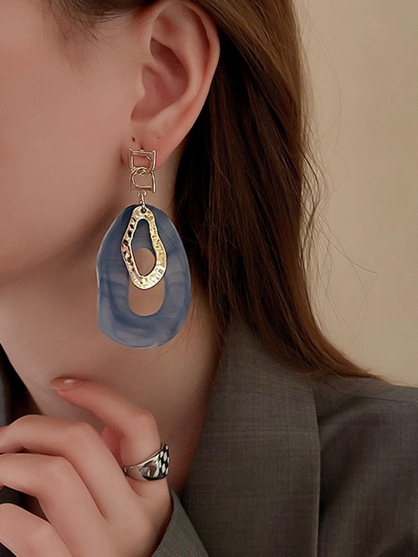 1pair Geometric Design Vintage Earrings, Versatile Personalized Women's Earrings, Festival Gift | SHEIN