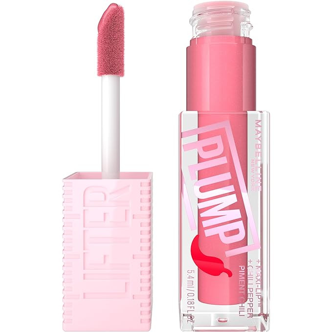 MAYBELLINE Lifter Gloss Lifter Plump, Plumping Lip Gloss with Chili Pepper and 5% Maxi-Lip, Blush... | Amazon (US)