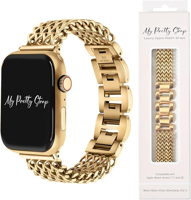 My Pretty Strap - Compatible Apple Watch Band Strap, Stainless Steel Fashion iWatch Replacement S... | Amazon (US)