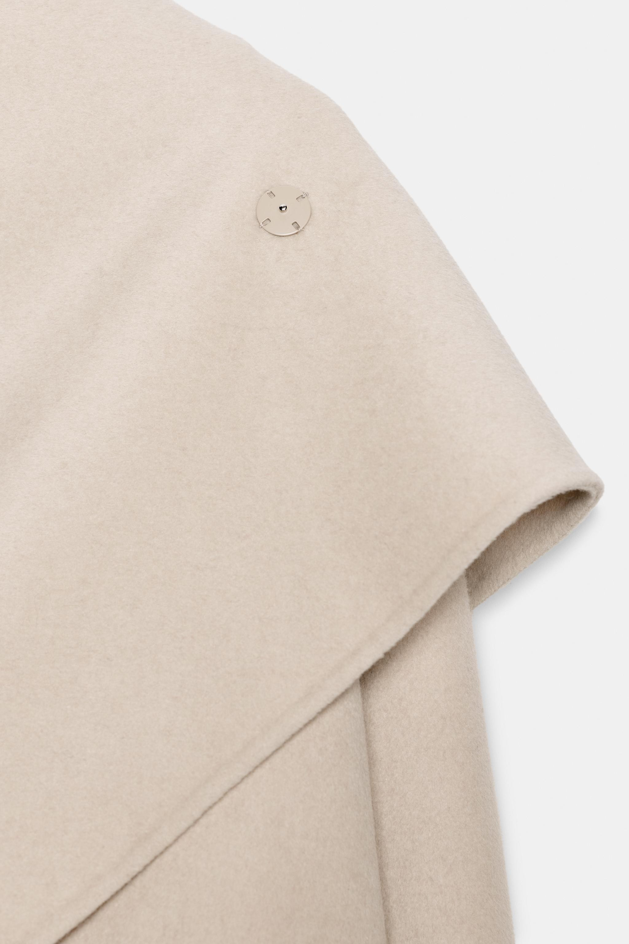 OVERSIZED WOOL BLEND COAT WITH SCARF ZW COLLECTION | Zara UK