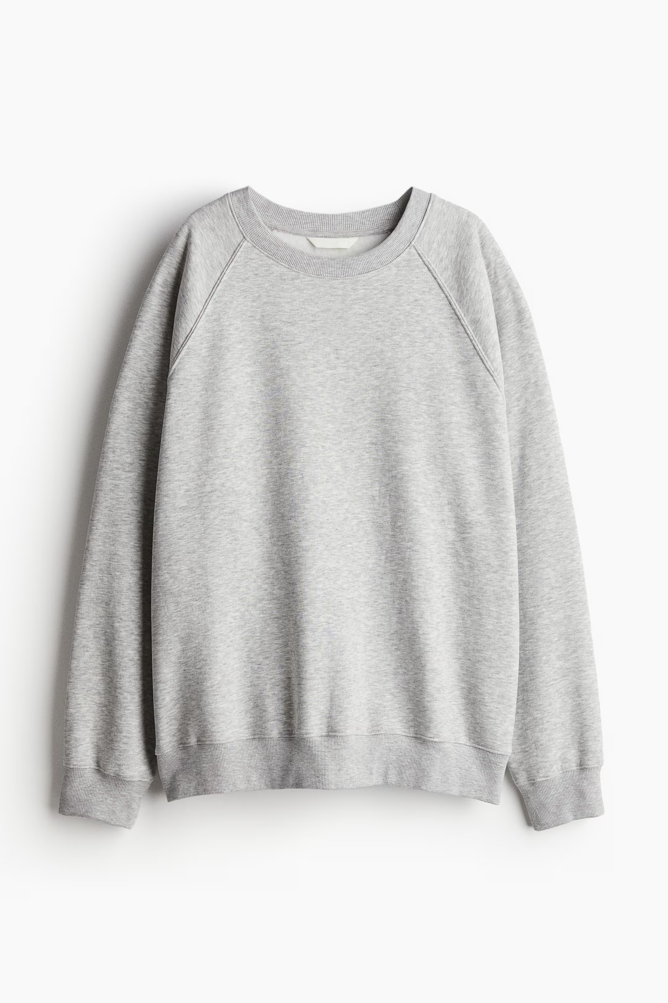 Sweatshirt - Round neck - Long sleeve - Light grey marl - Ladies | H&M GB | H&M (UK, MY, IN, SG, PH, TW, HK)