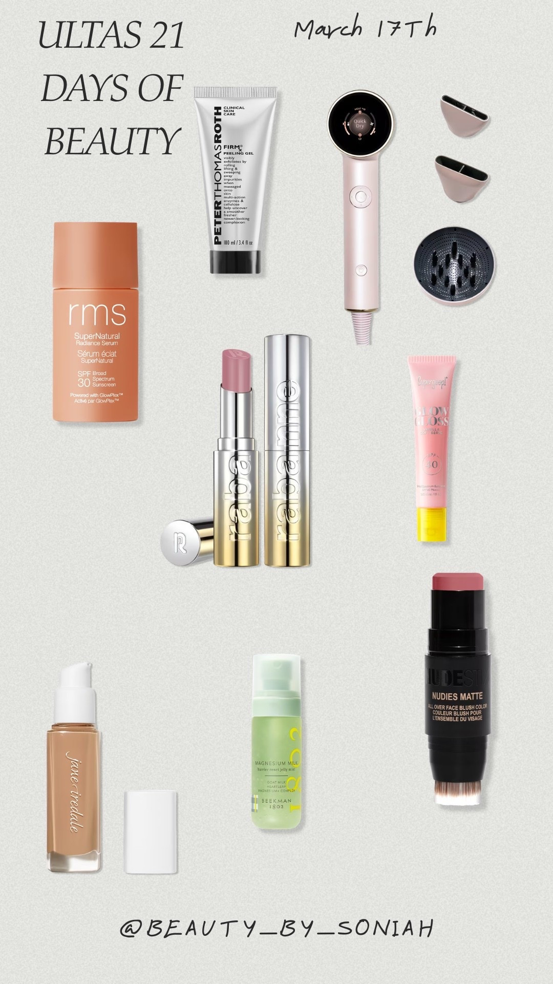 Ultas 21 days of beauty deals
3/17

#LTKBeauty #LTKSpringSale #LTKOver40