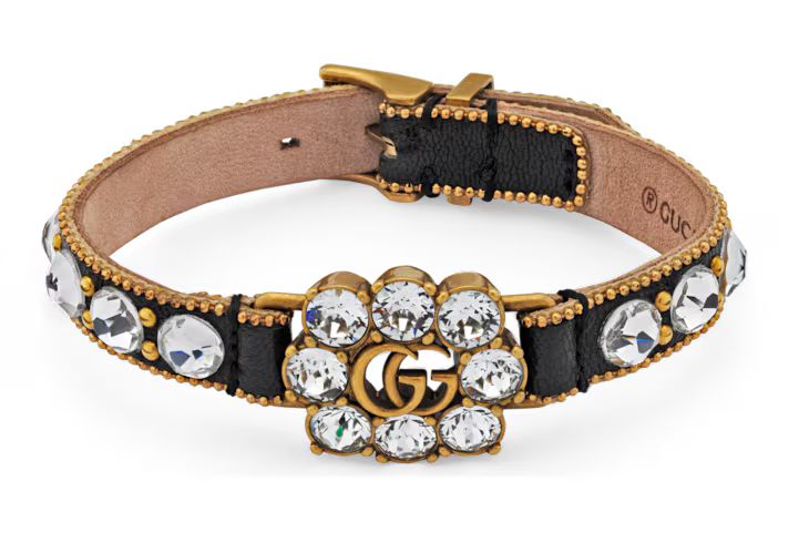 Gucci Crystal Double G leather bracelet | Gucci (US)