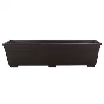 Style Selections 36-in W x 6.6-in H Black Plastic Traditional Indoor/Outdoor Window Box | Lowe's