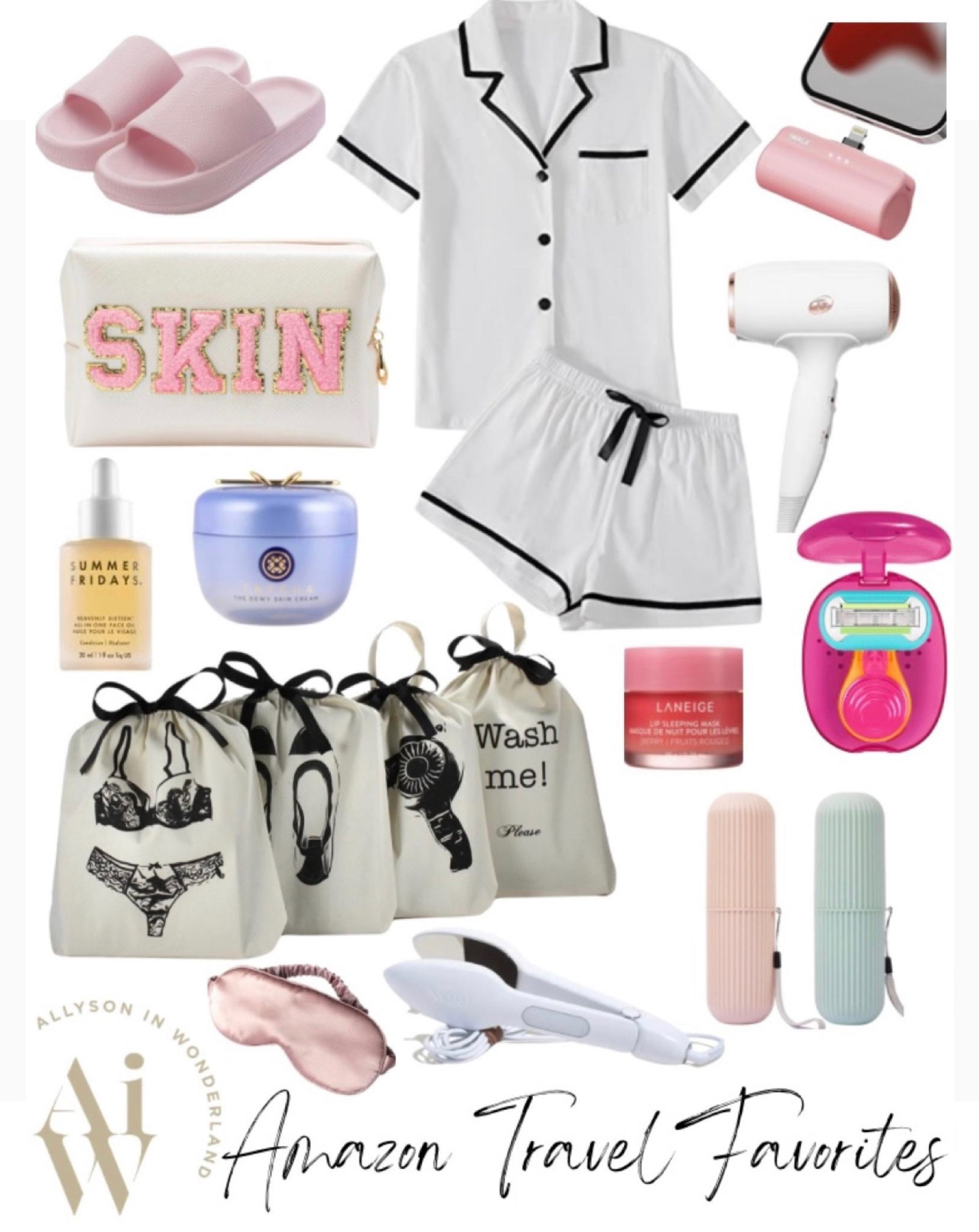 Travel 
Pjs 
Pajamas 
Makeup bag 


#LTKFind #LTKtravel #LTKunder50