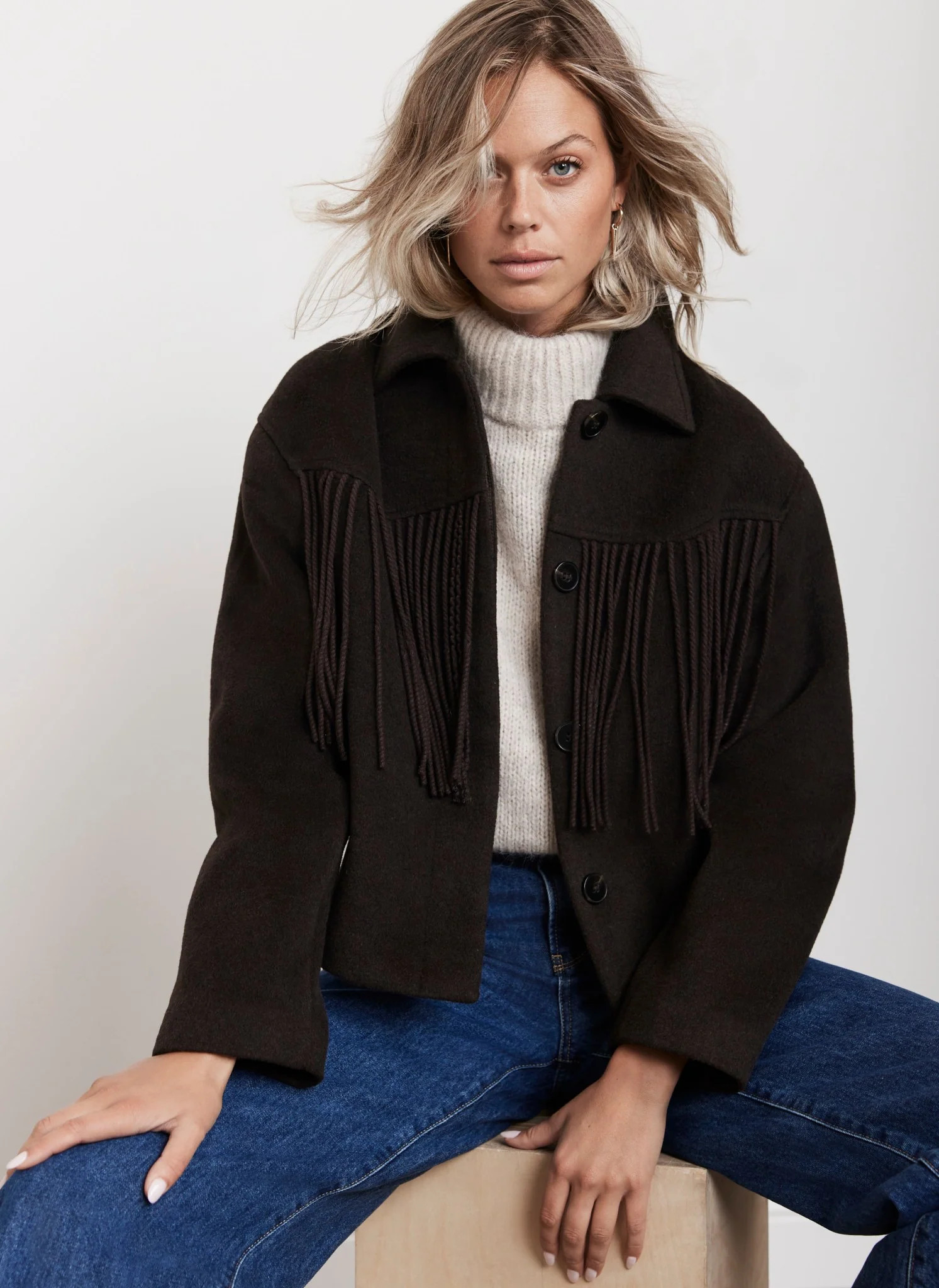 Brown Tassel Jacket | Mint Velvet