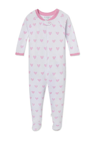 Baby Sleeper in Darling Pink Heart | Lake Pajamas