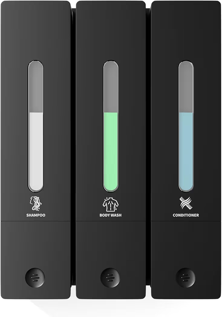 Shampoo and Conditioner Dispenser - Wall-Mounted 3-Chamber Shower Soap Dispenser, No-Drill, 1200M... | Amazon (US)