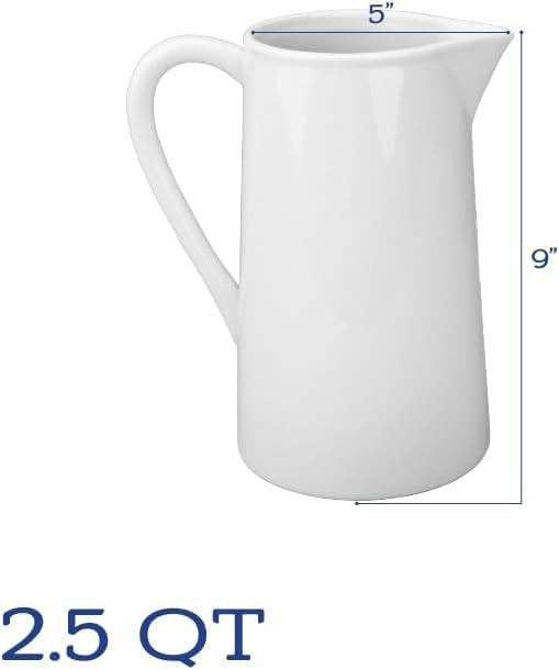 BIA Cordon Bleu Everyday Porcelain Straight-Sided Pitcher 2.5 qt., White | Amazon (US)