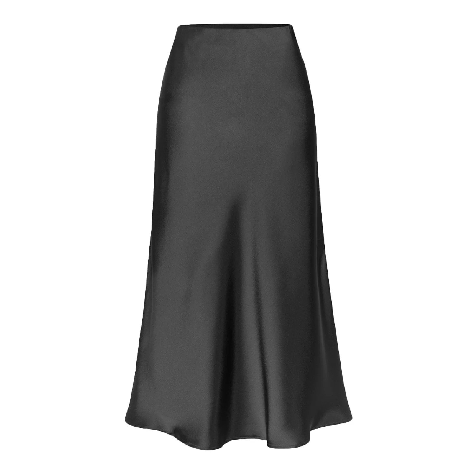 HZLXW A-line Skirt Women's Summer Skirt High Waist A-line Midi Skirt with Side Slit Design Smooth... | Walmart (US)