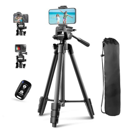 UBeesize 54'' Camera Tripod, Phone Tripods for iPhone with Bag, Travel Tripode Stand with Remote Compatible with iPhone 17/1615/14/13/12/11, Android Phones, Cameras, DSLR and Gopro | Amazon (US)