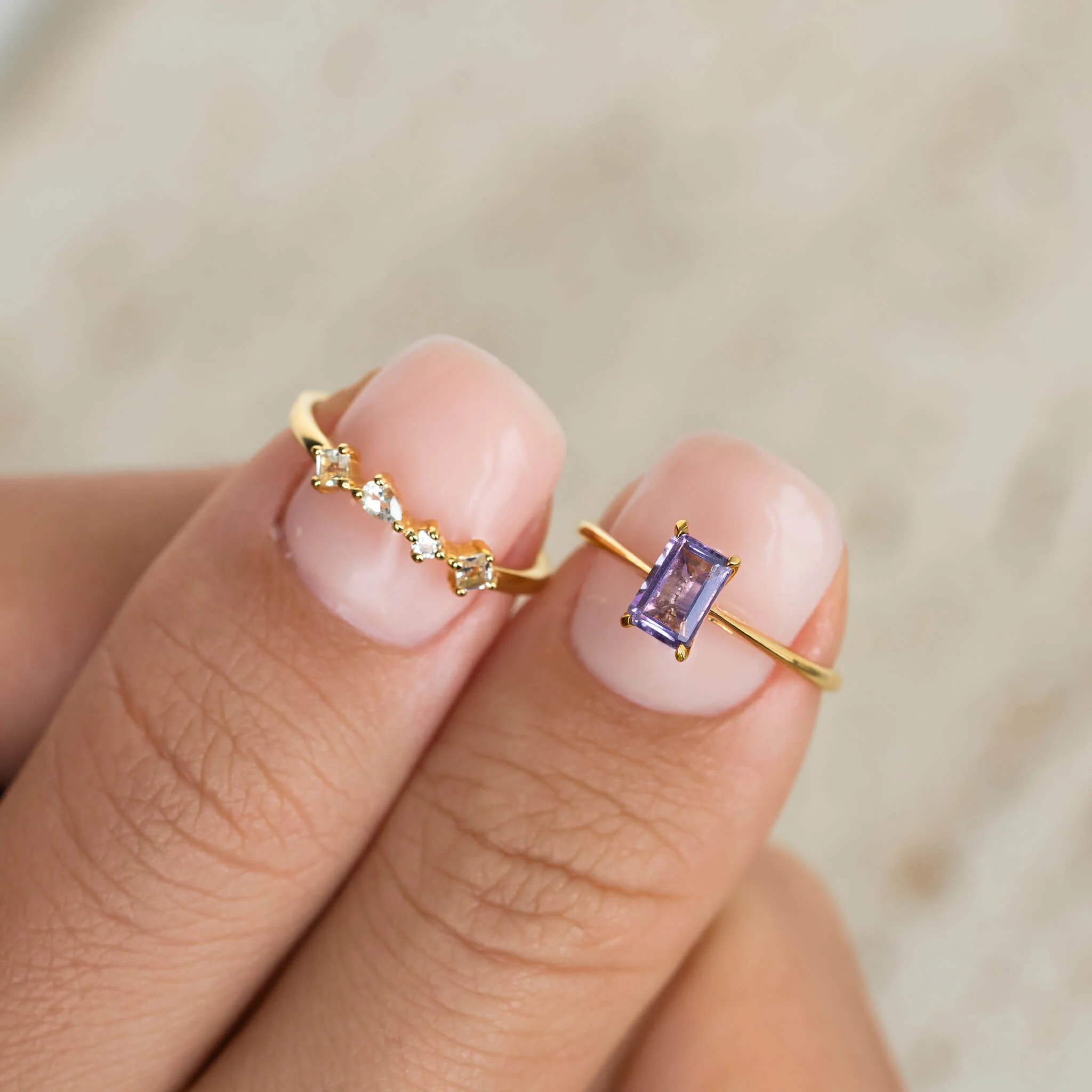 Baguette Ring Amethyst - Charlotte | Linjer