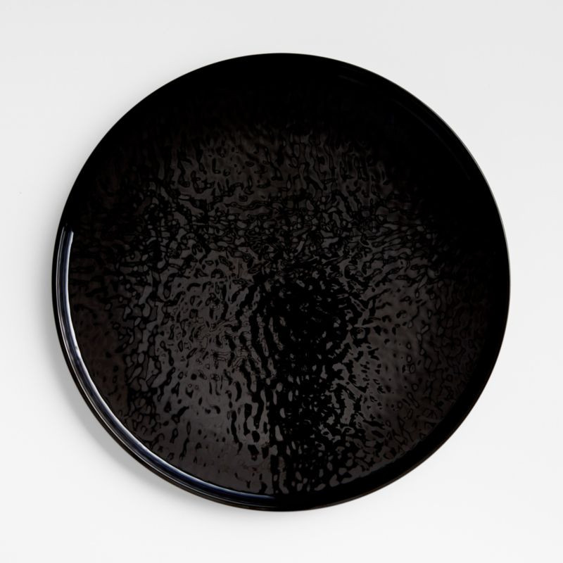 Stacks Black Outdoor Melamine Dinner Plate + Reviews | Crate & Barrel | Crate & Barrel