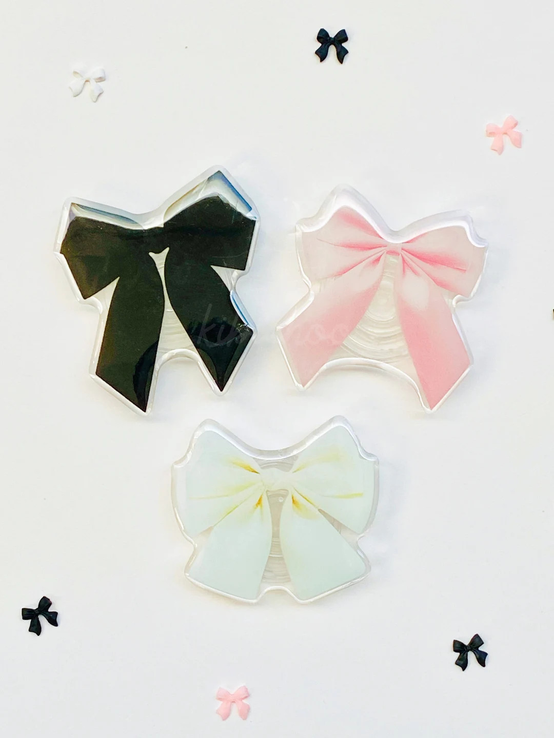 Coquette Phone Grip Bow Phone Grip Pink Bow White Bow Black Bow Magsafe Kindle Girly Bow Cute Kaw... | Etsy (US)