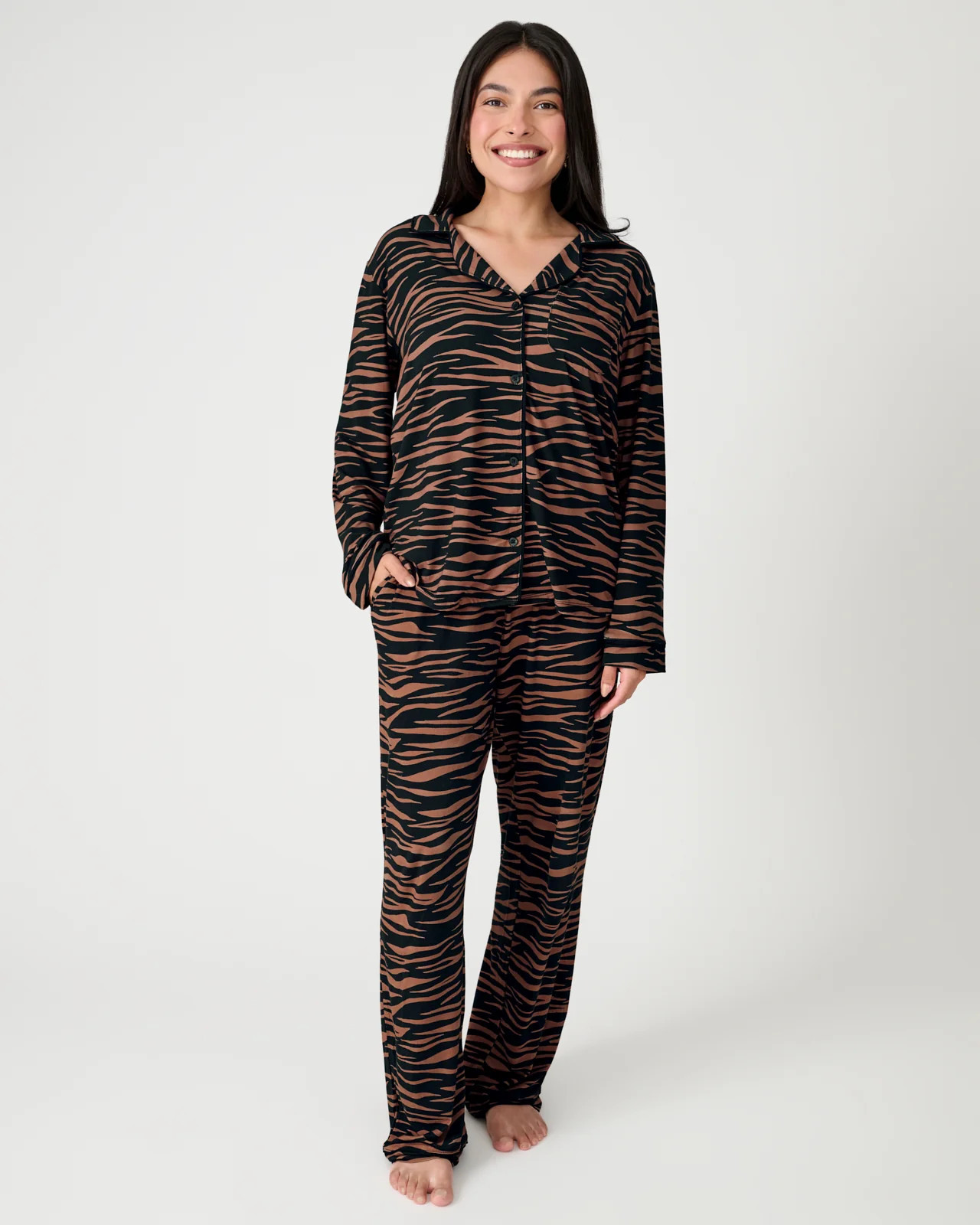 Wild Stripes Women's Long Sleeve Pajama Set | Little Sleepies