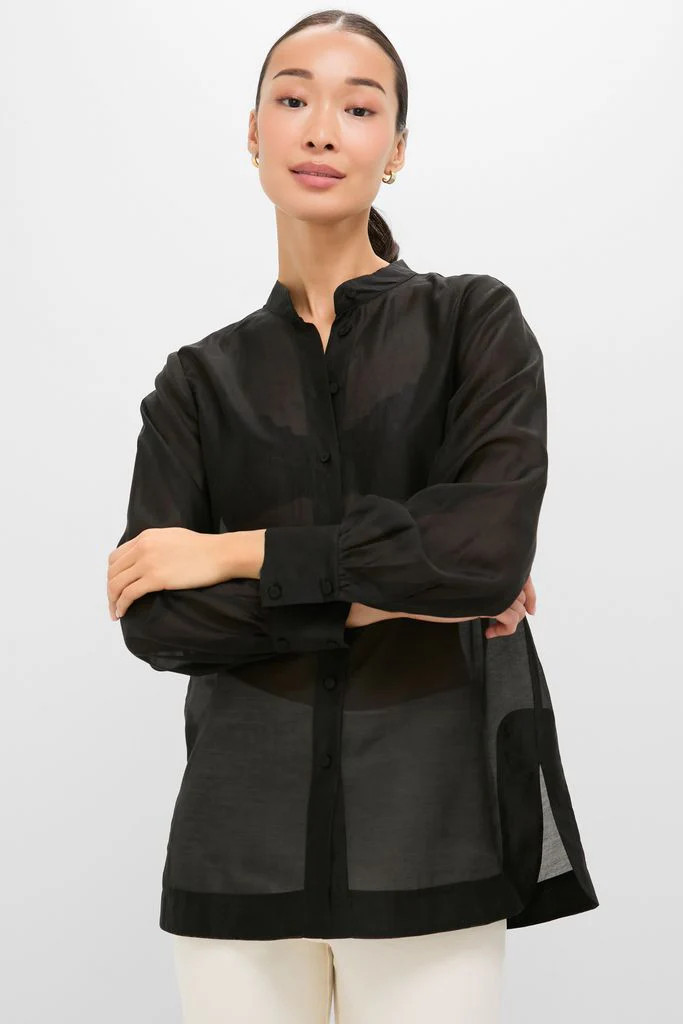 Black Sheer Chiffon Norwood Top | Tuckernuck (US)