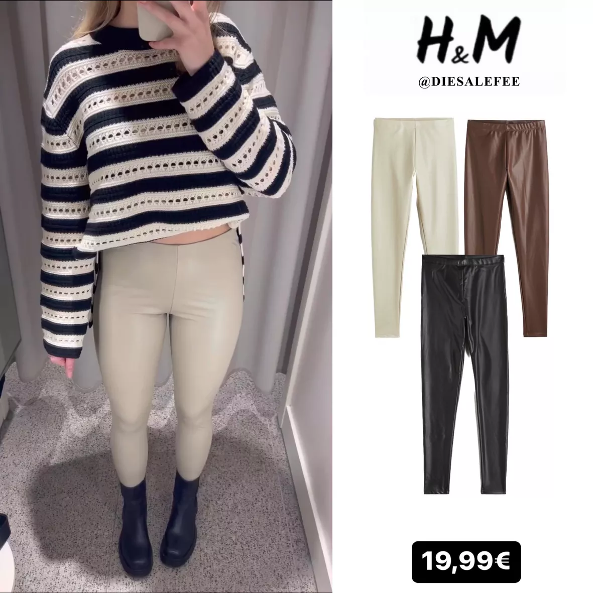 H&M + Faux Leather Leggings