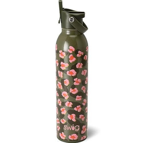 Swig Life 26oz Insulated Water Bottle, Travel Water Bottle with Straw and Lid, Cup Holder Friendly, Stainless Steel with Lid (On the Prowl) | Amazon (US)