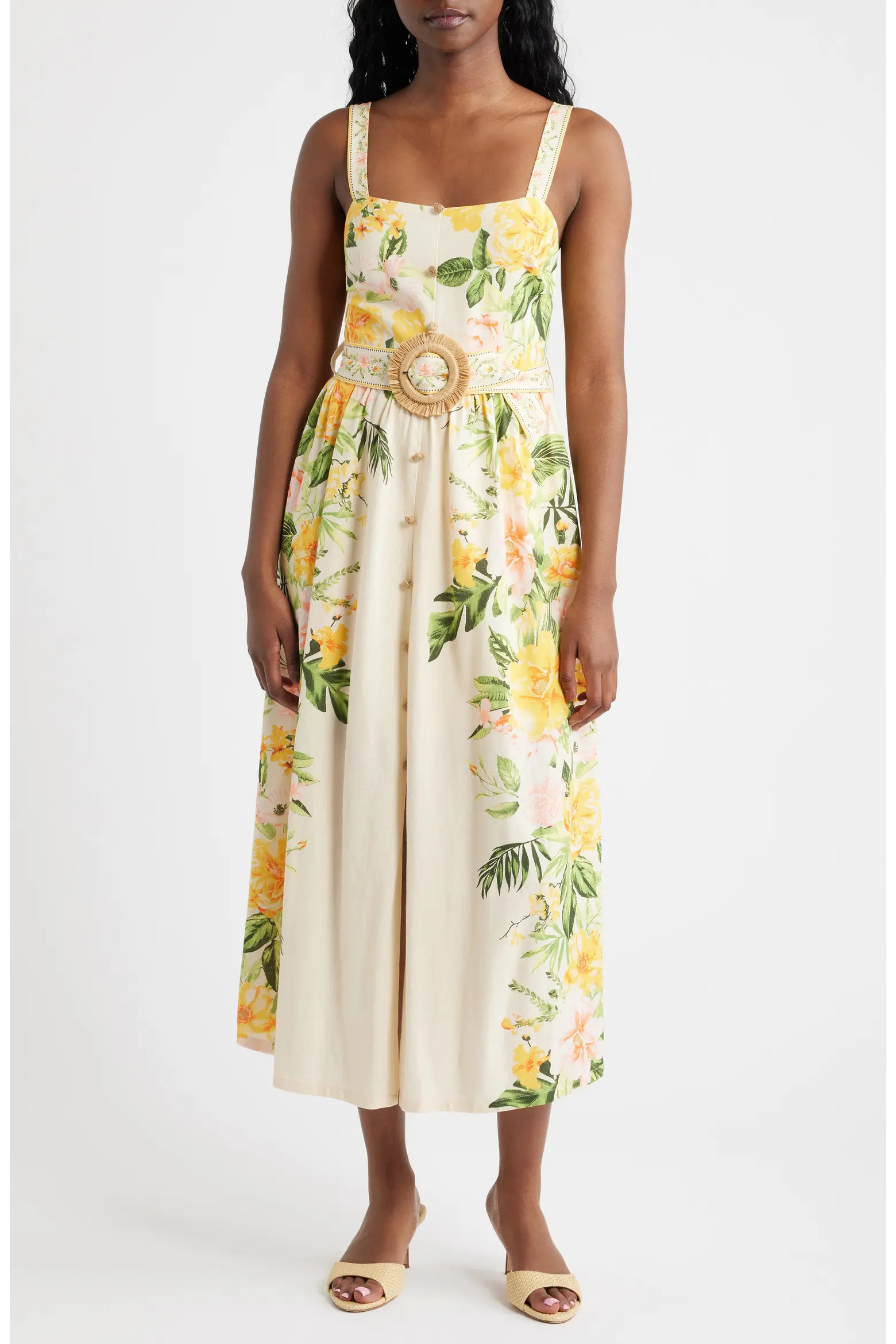 Floral Belted Midi Sundress (Women) | Nordstrom | Nordstrom
