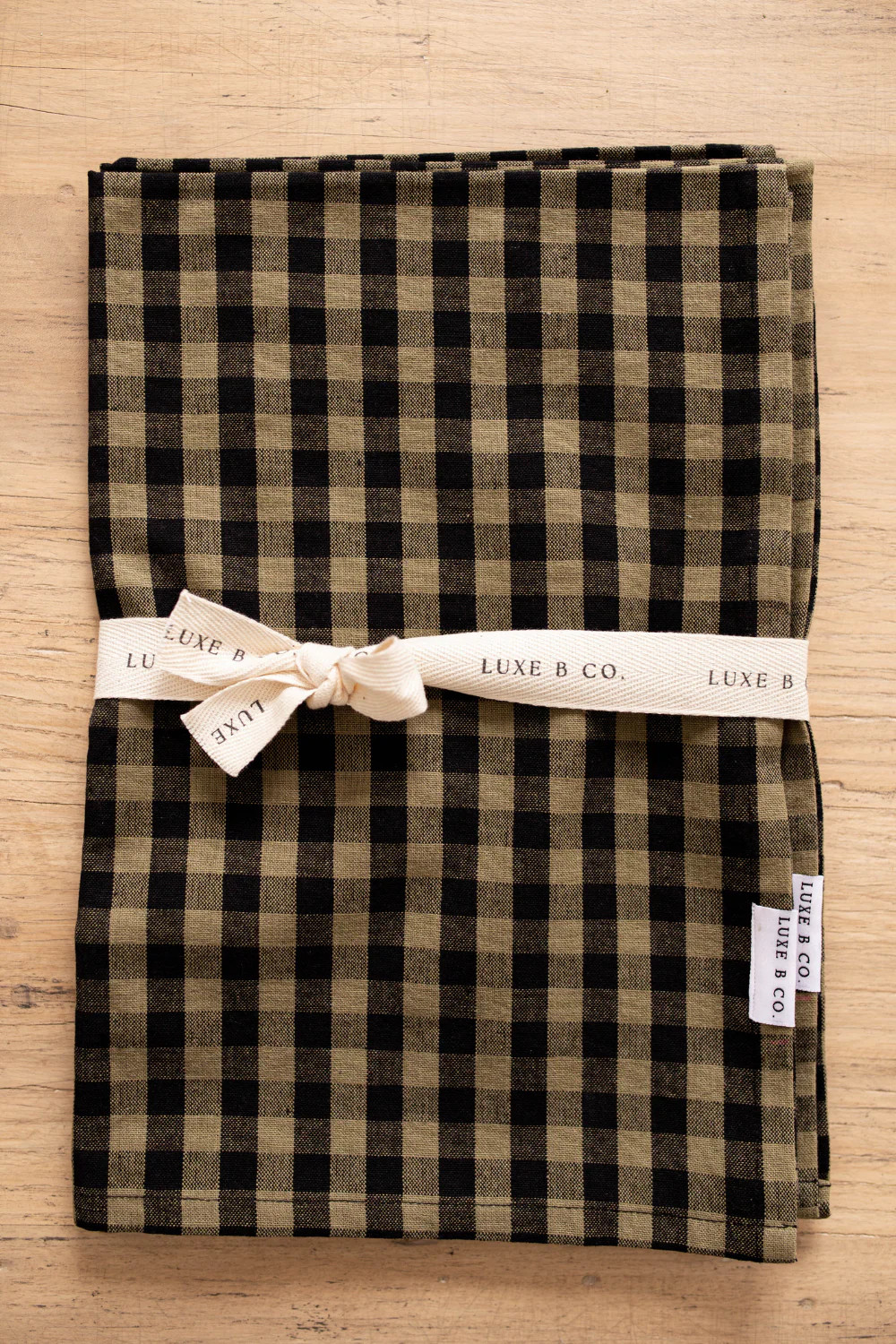 Olive Green Gingham Kitchen Dish Towel | Luxe B Co