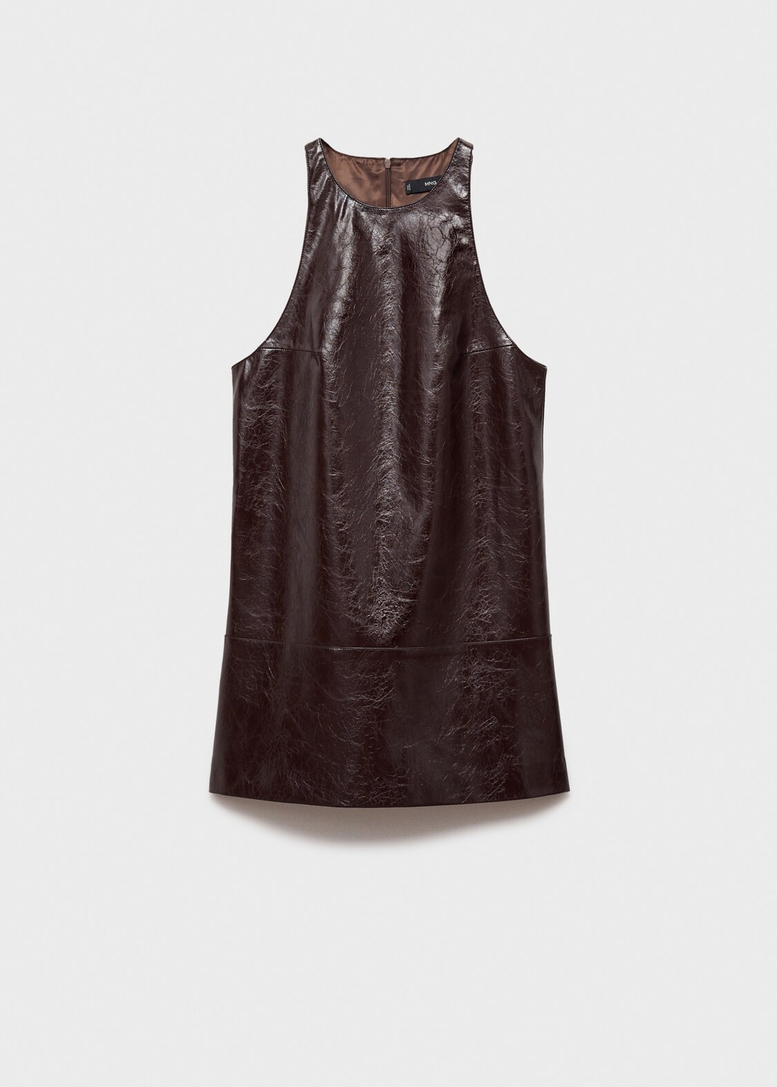 Leather-effect sleeveless dress - Women | MANGO USA | MANGO (US)
