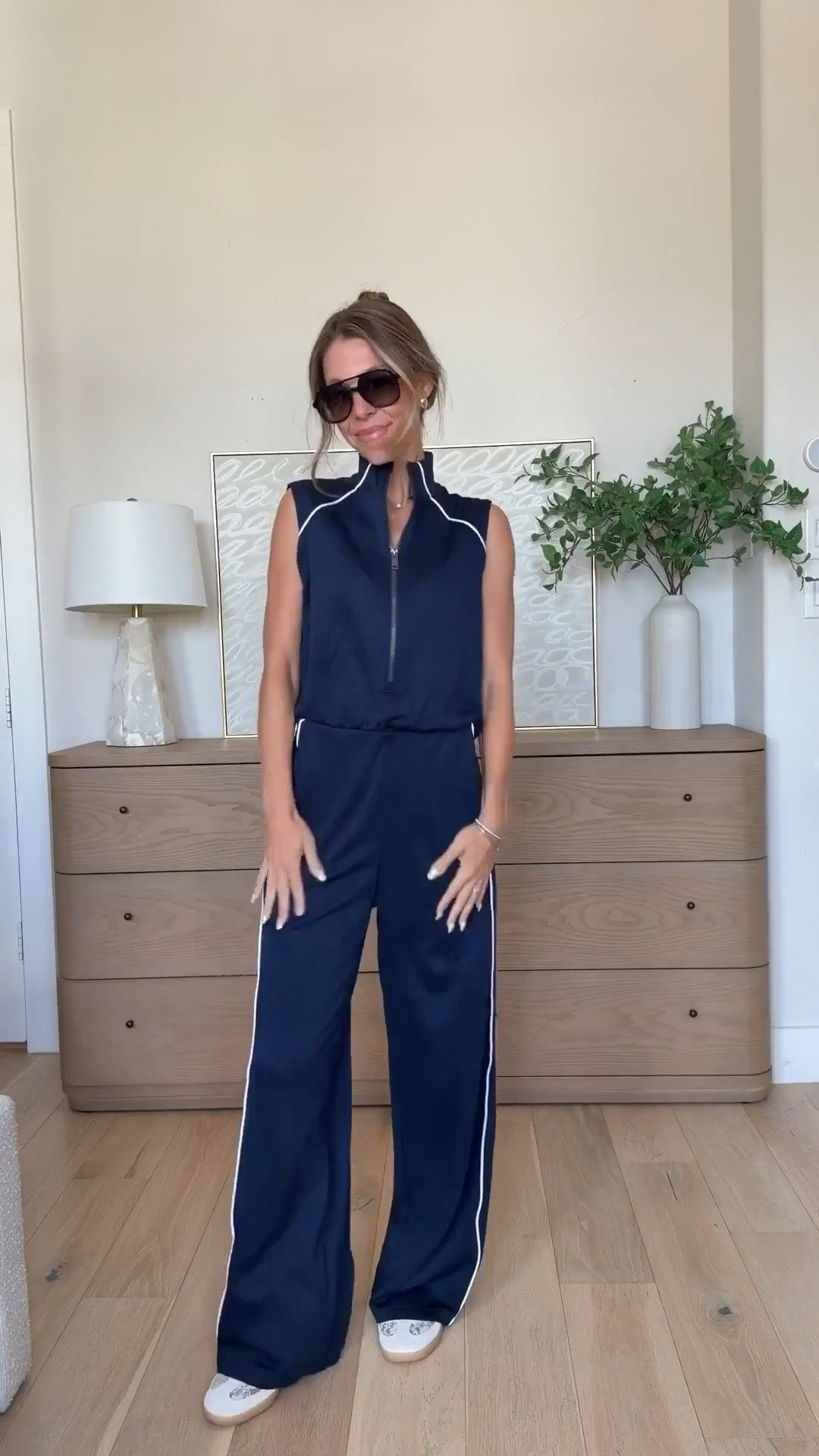 This jumpsuit!! Looks like Spanx but is from Amazon! Wearing size small fits true to size. Tons of colors!