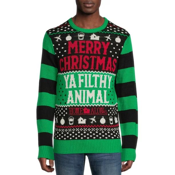 Home Alone Men’s Merry Christmas Ya Filthy Animal Sweater - Walmart.com | Walmart (US)