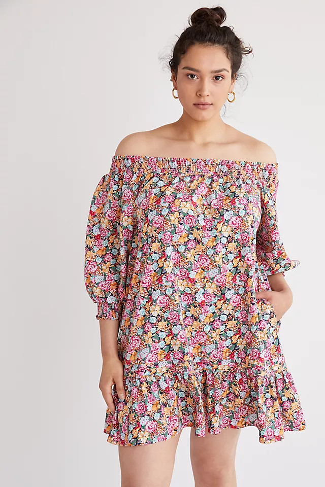 Flounced Off-The-Shoulder Mini Dress | Anthropologie (US)