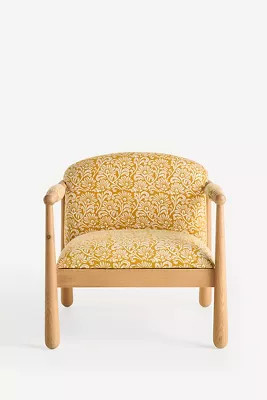 Pippa Kari Block-Print Accent Chair | Anthropologie (US)