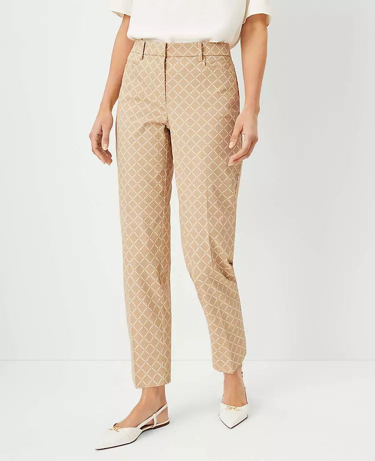The Relaxed Cotton Ankle Pant in Check | Ann Taylor (US)