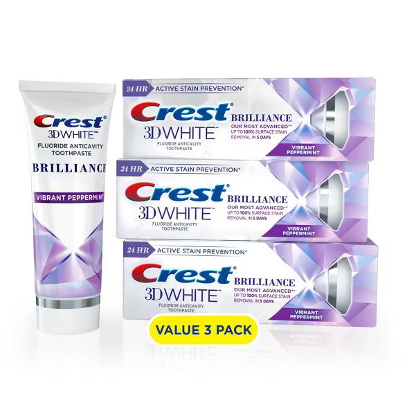Crest 3D White Brilliance + Advanced Stain Protection Premium Vibrant Peppermint Toothpaste | Target