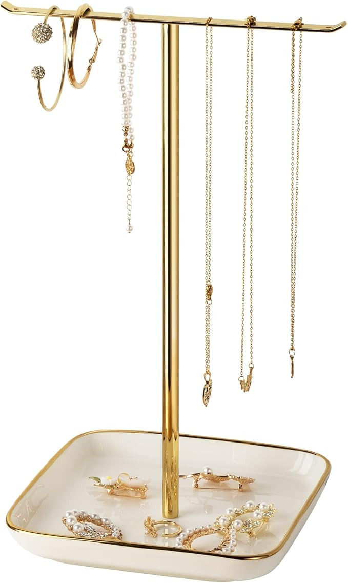 pickpiff Necklace Holder Stand with Ceramic Base: 12" Jewelry Tree Display Organizer for Necklace... | Amazon (US)