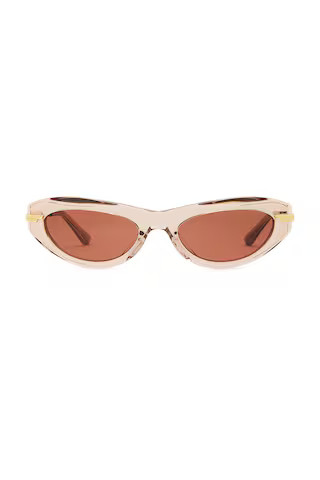 Bottega Veneta Oval Sunglasses in Brown | FWRD 