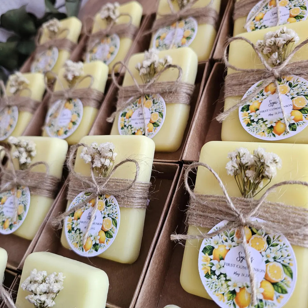 Lemon Soap Favors | Lemon Themed Guest Favors | Custom Tags for Baby Shower, Communion, Bridal Ev... | Etsy (US)