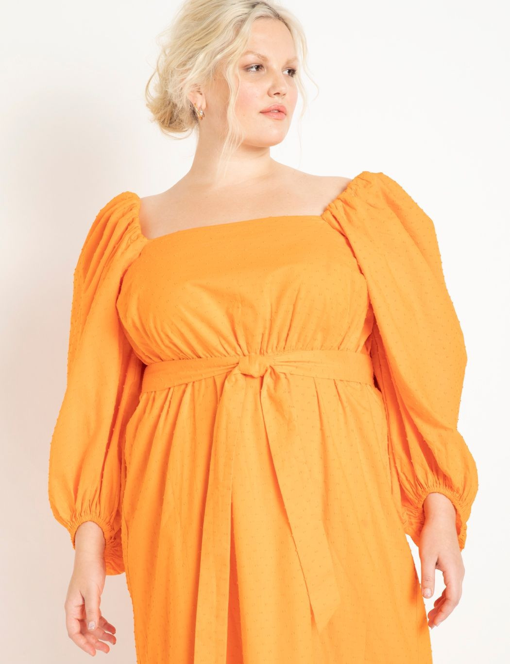 Puff Sleeve Square Neck Dress | Eloquii