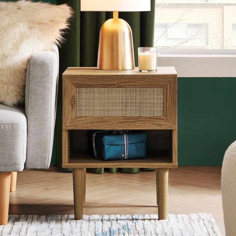 Mopio Haylee Nightstand Oak Rattan | Walmart (US)